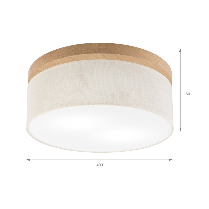 Brilagi - LED Stropní svítidlo BELLADONNA 2xE27/15W/230V pr. 40 cm krémová/dub