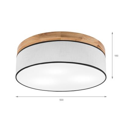 Brilagi - LED Stropní svítidlo BELLADONNA 3xE27/15W/230V pr. 50 cm bílá/dub