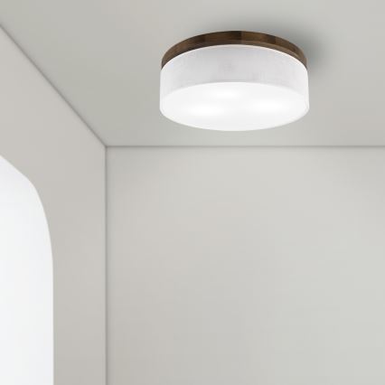 Brilagi - LED Stropní svítidlo BELLADONNA 3xE27/15W/230V pr. 50 cm bílá/dub ořech
