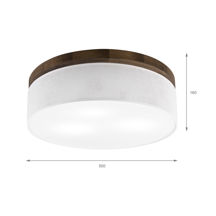 Brilagi - LED Stropní svítidlo BELLADONNA 3xE27/15W/230V pr. 50 cm bílá/dub ořech
