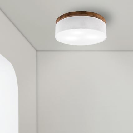 BRILAGI - LED Stropní svítidlo BELLADONNA 3xE27/15W/230V pr. 50 cm bílá/dub třešeň