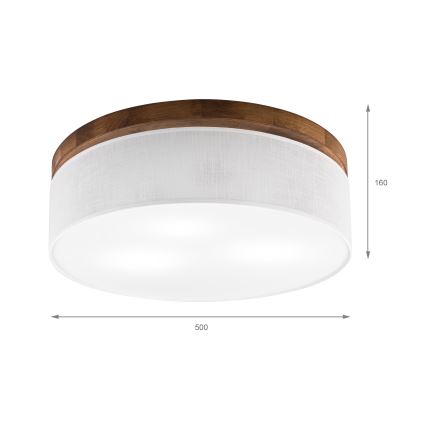 BRILAGI - LED Stropní svítidlo BELLADONNA 3xE27/15W/230V pr. 50 cm bílá/dub třešeň