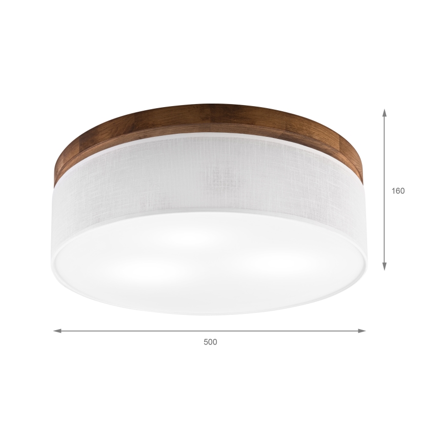 Brilagi - LED Stropní svítidlo BELLADONNA 3xE27/15W/230V pr. 50 cm bílá/dub třešeň