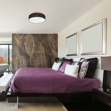 Brilagi - LED Stropní svítidlo BELLADONNA 3xE27/15W/230V pr. 50 cm černá/borovice