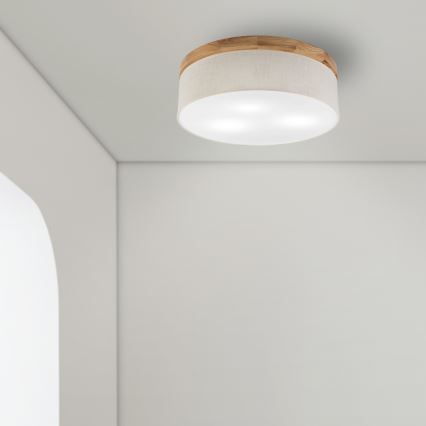 Brilagi - LED Stropní svítidlo BELLADONNA 3xE27/15W/230V pr. 50 cm krémová/dub