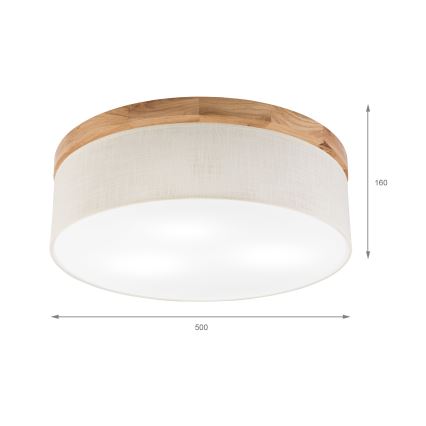 Brilagi - LED Stropní svítidlo BELLADONNA 3xE27/15W/230V pr. 50 cm krémová/dub