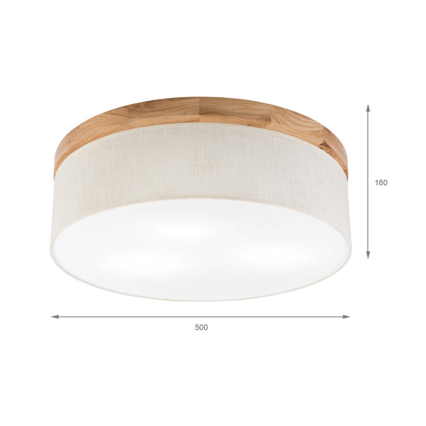 Brilagi - LED Stropní svítidlo BELLADONNA 3xE27/15W/230V pr. 50 cm krémová/dub