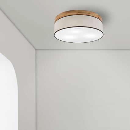 Brilagi - LED Stropní svítidlo BELLADONNA 3xE27/15W/230V pr. 50 cm krémová/dub