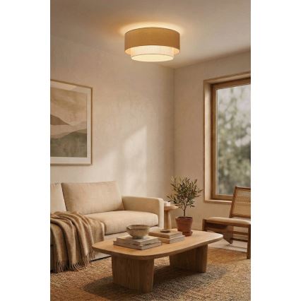 Brilagi - LED Stropní svítidlo BOHO ECO 1xE27/10W/230V pr. 40 cm béžová/krémová