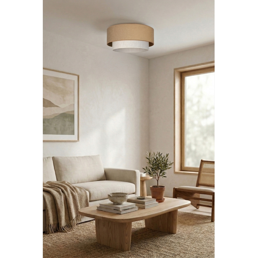 Brilagi - LED Stropní svítidlo BOHO ECO 1xE27/10W/230V pr. 40 cm béžová/krémová