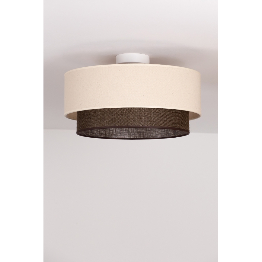 Brilagi - LED Stropní svítidlo BOHO STYLE 1xE27/15W/230V pr. 40 cm krémová/hnědá