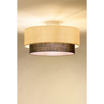 Brilagi - LED Stropní svítidlo BOHO STYLE 1xE27/15W/230V pr. 40 cm krémová/hnědá