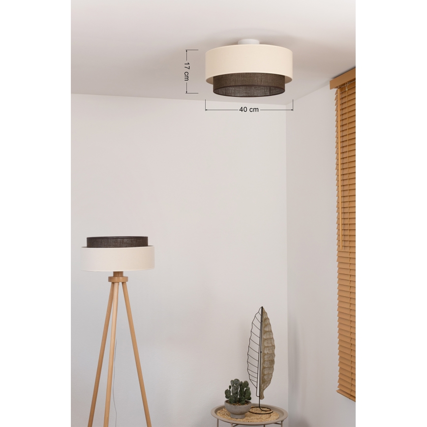 Brilagi - LED Stropní svítidlo BOHO STYLE 1xE27/15W/230V pr. 40 cm krémová/hnědá