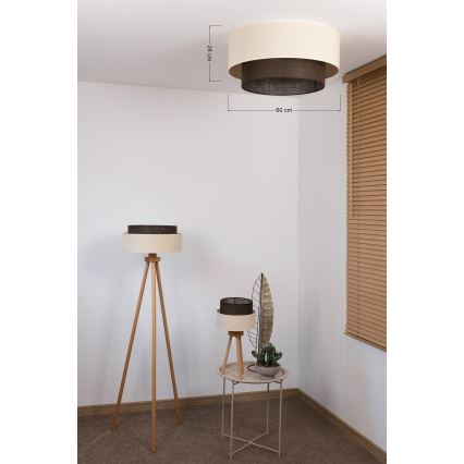 Brilagi - LED Stropní svítidlo BOHO STYLE 3xE27/15W/230V pr. 60 cm krémová/hnědá