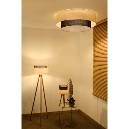 Brilagi - LED Stropní svítidlo BOHO STYLE 3xE27/15W/230V pr. 80 cm krémová/hnědá