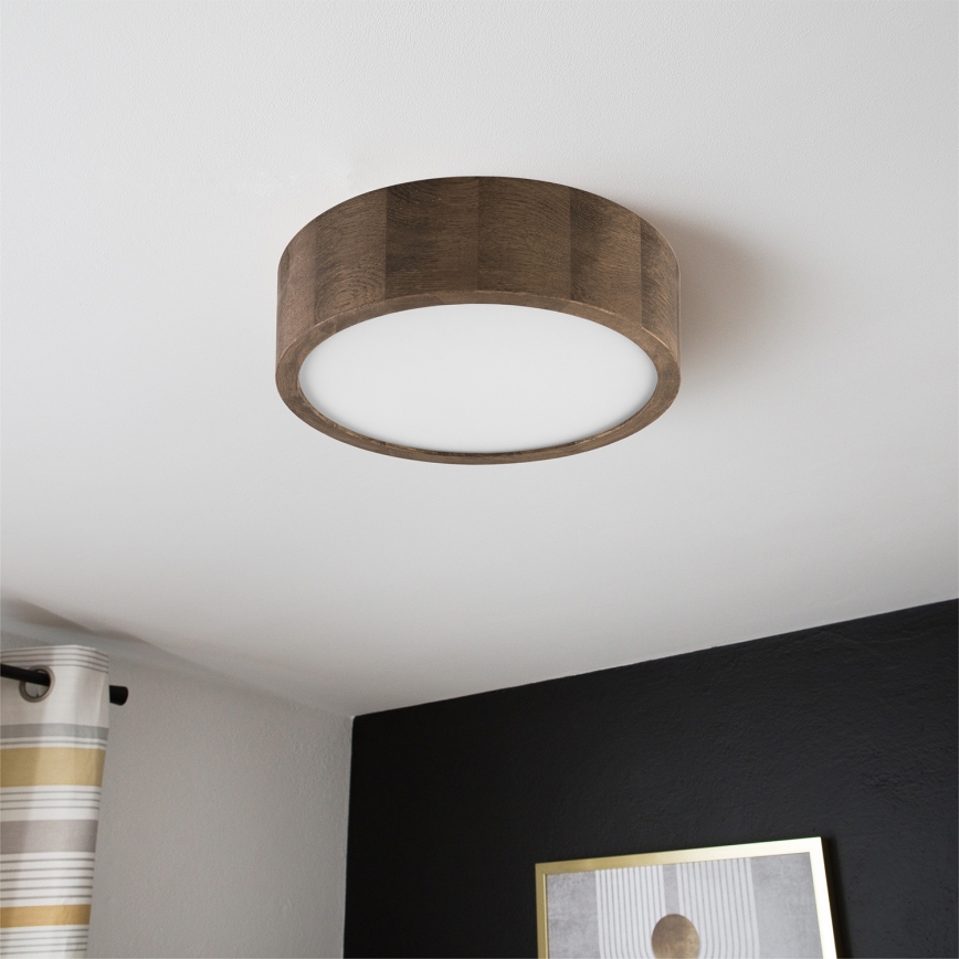 Brilagi - LED Stropní svítidlo CARVALHO 1xE27/15W/230V dub ořech pr. 27 cm