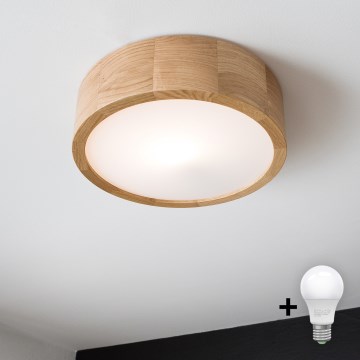 Brilagi - LED Stropní svítidlo CARVALHO 1xE27/60W/230V dub pr. 27,5 cm