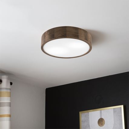 Brilagi - LED Stropní svítidlo CARVALHO 2xE27/15W/230V dub ořech pr. 37 cm