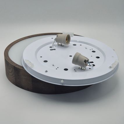 Brilagi - LED Stropní svítidlo CARVALHO 2xE27/15W/230V dub ořech pr. 37 cm