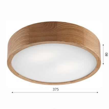 Brilagi - LED Stropní svítidlo CARVALHO 2xE27/15W/230V dub pr. 37,5 cm
