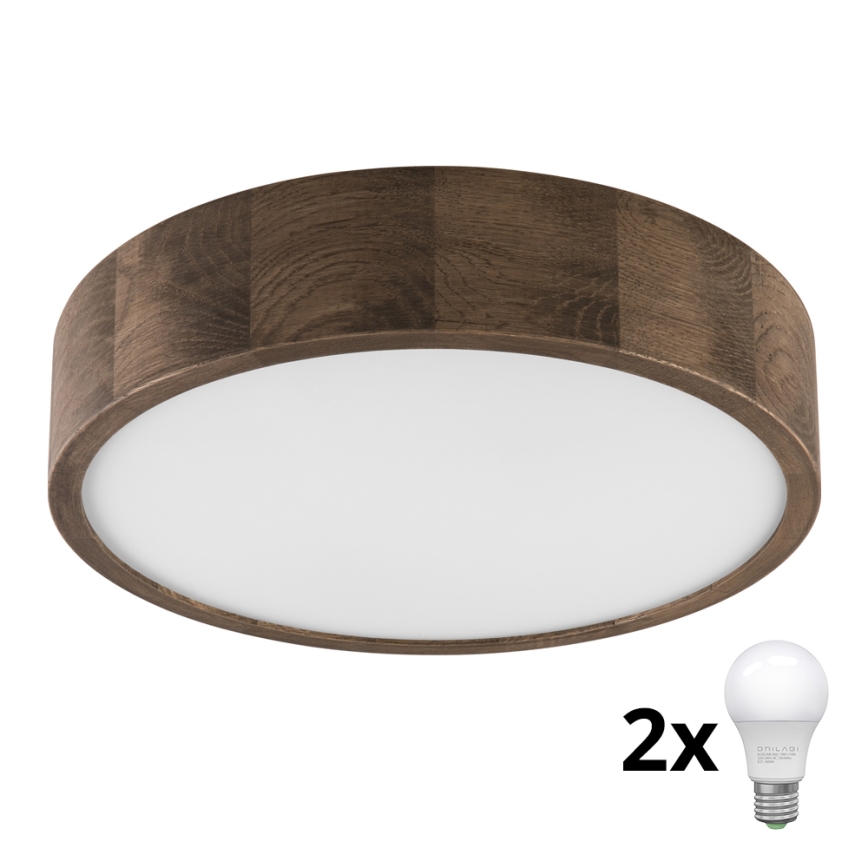 Brilagi - LED Stropní svítidlo CARVALHO 2xE27/60W/230V dub ořech pr. 37 cm