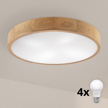 Brilagi - LED Stropní svítidlo CARVALHO 4xE27/60W/230V dub pr. 57,5 cm