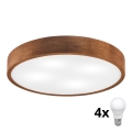 Brilagi - LED Stropní svítidlo CARVALHO 4xE27/60W/230V dub třešeň pr. 57,5 cm