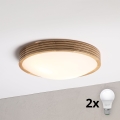 BRILAGI - LED Stropní svítidlo CARVALHO MODERN SLIM 2xE27/60W/230V pr. 37,5 cm dub