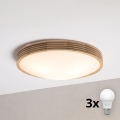 BRILAGI - LED Stropní svítidlo CARVALHO MODERN SLIM 3xE27/60W/230V pr. 47,5 cm dub
