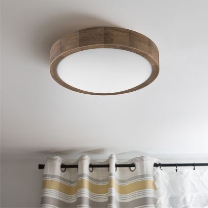 Brilagi - LED Stropní svítidlo CARVALHO SLIM 1xE27/15W/230V dub ořech pr. 27 cm