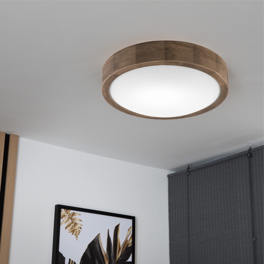Brilagi - LED Stropní svítidlo CARVALHO SLIM 1xE27/15W/230V dub ořech pr. 27 cm
