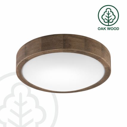 Brilagi - LED Stropní svítidlo CARVALHO SLIM 1xE27/15W/230V dub ořech pr. 27 cm