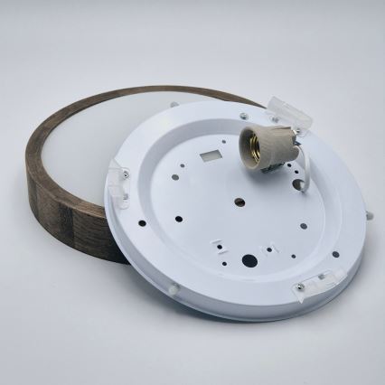 Brilagi - LED Stropní svítidlo CARVALHO SLIM 1xE27/15W/230V dub ořech pr. 27 cm