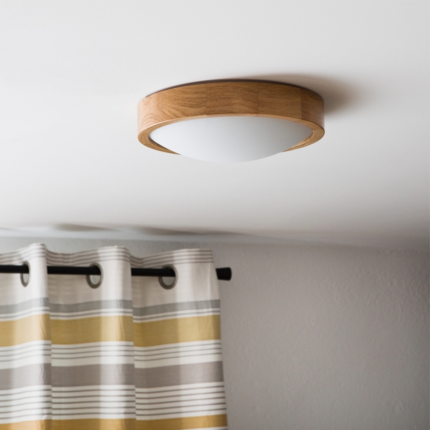 Brilagi - LED Stropní svítidlo CARVALHO SLIM 1xE27/15W/230V dub pr. 27 cm