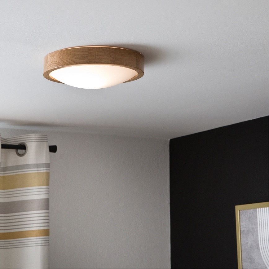 Brilagi - LED Stropní svítidlo CARVALHO SLIM 1xE27/15W/230V dub pr. 27 cm