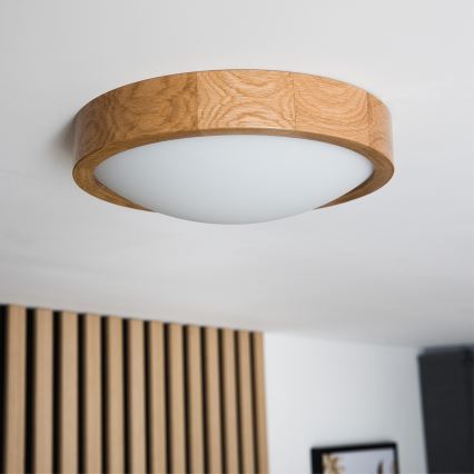 Brilagi - LED Stropní svítidlo CARVALHO SLIM 1xE27/15W/230V dub pr. 27 cm