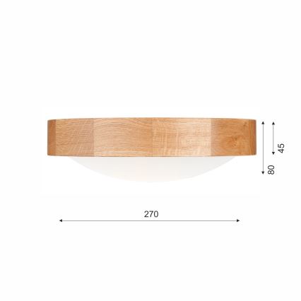Brilagi - LED Stropní svítidlo CARVALHO SLIM 1xE27/15W/230V dub pr. 27 cm