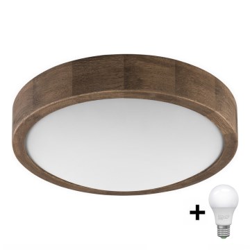 Brilagi - LED Stropní svítidlo CARVALHO SLIM 1xE27/60W/230V dub ořech pr. 27 cm