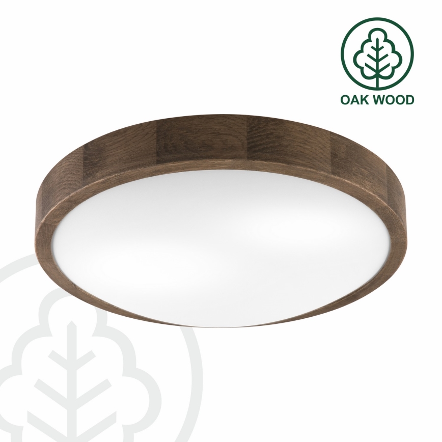 Brilagi - LED Stropní svítidlo CARVALHO SLIM 2xE27/15W/230V dub ořech pr. 37 cm