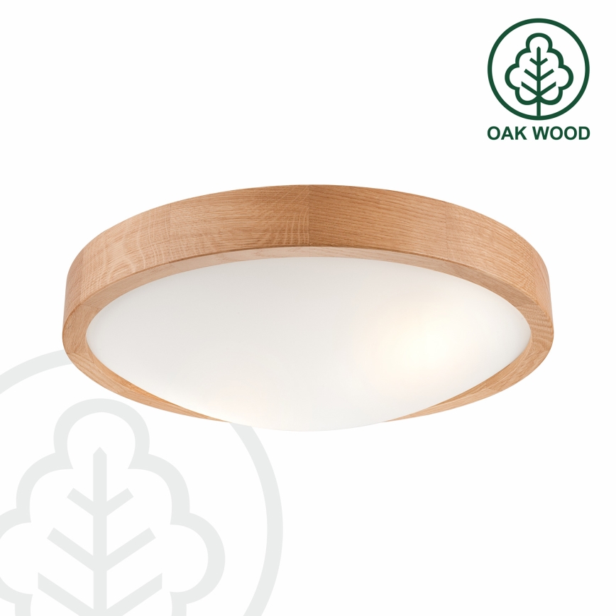 Brilagi - LED Stropní svítidlo CARVALHO SLIM 2xE27/15W/230V dub pr. 37 cm