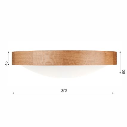 Brilagi - LED Stropní svítidlo CARVALHO SLIM 2xE27/15W/230V dub pr. 37 cm