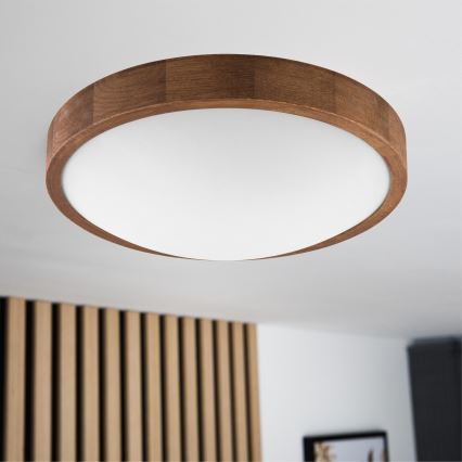 Brilagi - LED Stropní svítidlo CARVALHO SLIM 2xE27/15W/230V dub třešeň pr. 37 cm