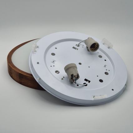 Brilagi - LED Stropní svítidlo CARVALHO SLIM 2xE27/15W/230V dub třešeň pr. 37 cm