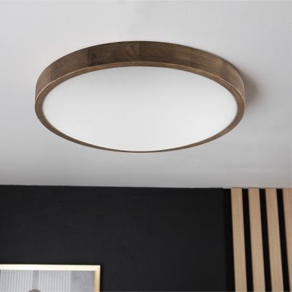 Brilagi - LED Stropní svítidlo CARVALHO SLIM 3xE27/15W/230V dub ořech pr. 47 cm