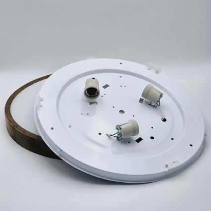 Brilagi - LED Stropní svítidlo CARVALHO SLIM 3xE27/15W/230V dub ořech pr. 47 cm