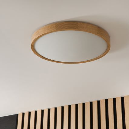 Brilagi - LED Stropní svítidlo CARVALHO SLIM 3xE27/15W/230V dub pr. 47 cm