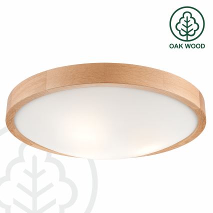 Brilagi - LED Stropní svítidlo CARVALHO SLIM 3xE27/15W/230V dub pr. 47 cm