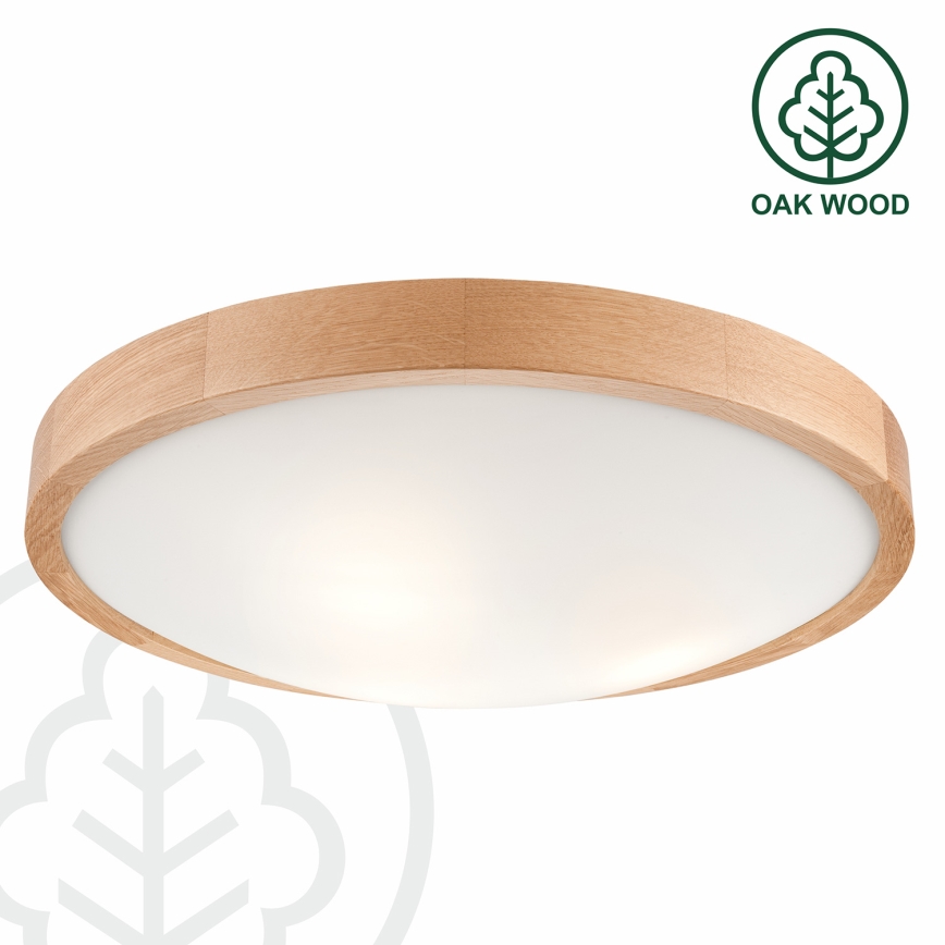 Brilagi - LED Stropní svítidlo CARVALHO SLIM 3xE27/15W/230V dub pr. 47 cm