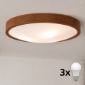 BRILAGI - LED Stropní svítidlo CARVALHO SLIM 3xE27/15W/230V dub třešeň pr. 47 cm