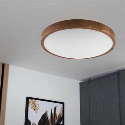 Brilagi - LED Stropní svítidlo CARVALHO SLIM 3xE27/15W/230V dub třešeň pr. 47 cm